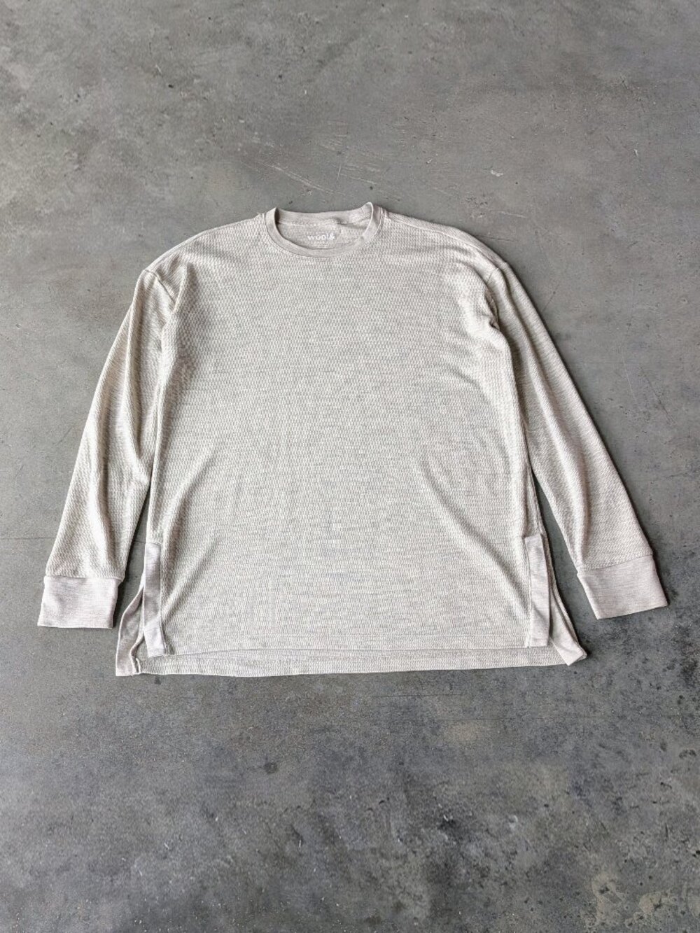 Wool& Beige Scout Merino Wool Waffle Tunic Top small